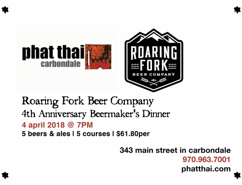 Roaring Fork Beer Company’s 4th Anniversary Dinner: 04.04.18